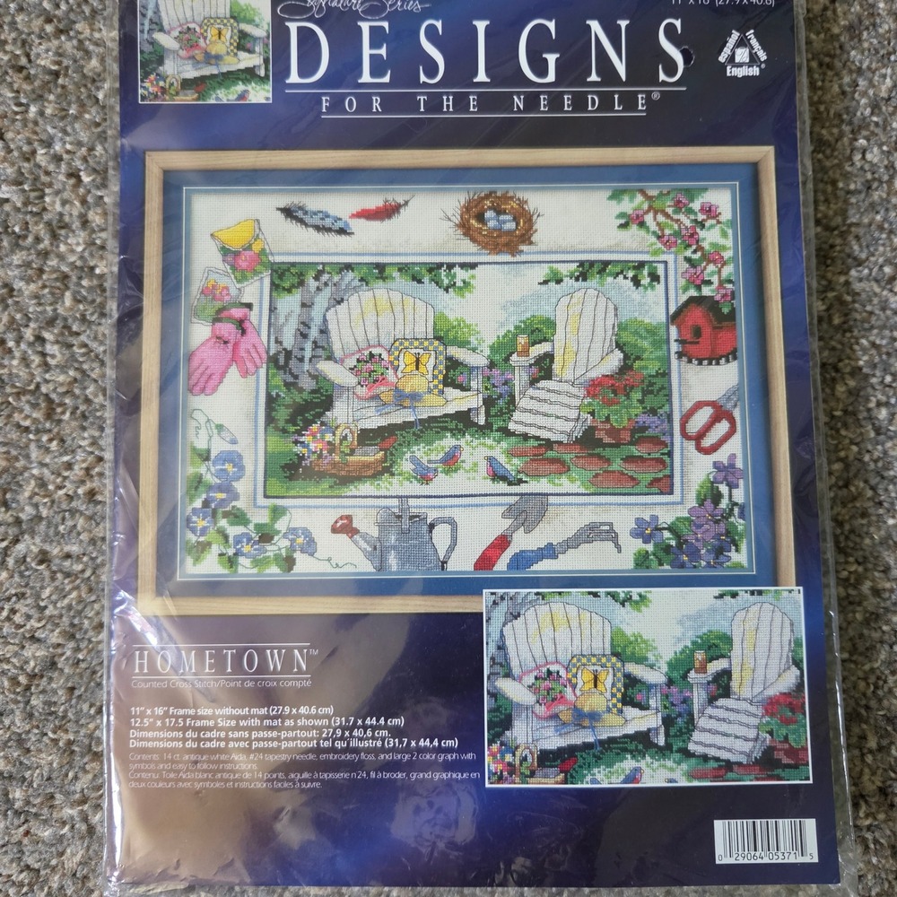 Designs for the Needle Hometown Counted Cross Stitch Kit Garden 11x16 5371